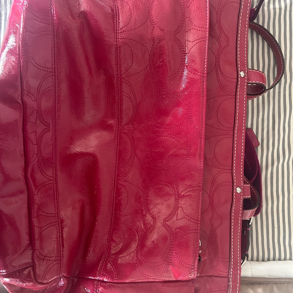 Coach Glossy Red Tote Bag